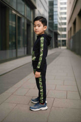 Clothe Funn Boys Camouflage Printed Full Sleeve Jacket & Track Pant Set, Black
Full Sleeve Jacket & Track Pant