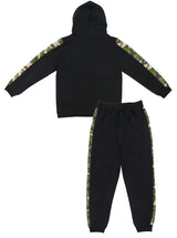Clothe Funn Boys Camouflage Printed Full Sleeve Jacket & Track Pant Set, Black
Full Sleeve Jacket & Track Pant