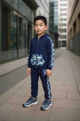 Clothe Funn Boys Camouflage Printed Full Sleeve Jacket & Track Pant Set, Navy
Full Sleeve Jacket & Track Pant