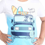 Clothe Funn Boys Jeep Printed Half Sleeve T-Shirt & Shorts Set, White/Stripes
Half Sleeve T-Shirt & Shorts