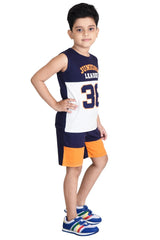 Clothe Funn Boys Junior Printed Sleeveless T-Shirt & Shorts Set, Navy/Orange
Half Sleeve T-Shirt & Shorts