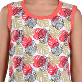 Clothe Funn Boys Leaf Printed Sleeveless T-Shirt & Shorts Set, White/Coral
Sleeveless T-Shirt & Shorts