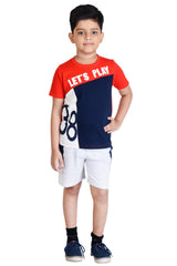 Clothe Funn Boys Lets Play Printed Half Sleeve T-Shirt & Shorts Set, Navy/Red
Half Sleeve T-Shirt & Shorts
