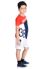 Clothe Funn Boys Lets Play Printed Half Sleeve T-Shirt & Shorts Set, Navy/Red
Half Sleeve T-Shirt & Shorts