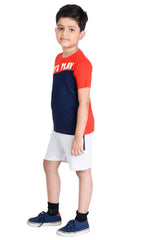 Clothe Funn Boys Lets Play Printed Half Sleeve T-Shirt & Shorts Set, Navy/Red
Half Sleeve T-Shirt & Shorts