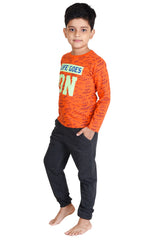 Clothe Funn Boys Life Printed Full Sleeve T-Shirt & Pant Set, Orange/Anthra
Full Sleeve T-Shirt & Pant