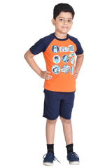 Clothe Funn Boys Logo Printed Half Sleeve T-Shirt & Shorts Set, Orange/Navy
Half Sleeve T-Shirt & Shorts