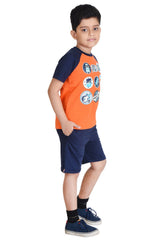 Clothe Funn Boys Logo Printed Half Sleeve T-Shirt & Shorts Set, Orange/Navy
Half Sleeve T-Shirt & Shorts