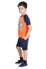 Clothe Funn Boys Logo Printed Half Sleeve T-Shirt & Shorts Set, Orange/Navy
Half Sleeve T-Shirt & Shorts