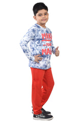 Clothe Funn Boys Magic Printed Full Sleeve T-Shirt & Pant Set, White/Cherry
Full Sleeve T-Shirt & Pant