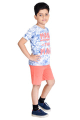 Clothe Funn Boys Magic Printed Half Sleeve T-Shirt & Shorts Set, White/Coral
Half Sleeve T-Shirt & Shorts