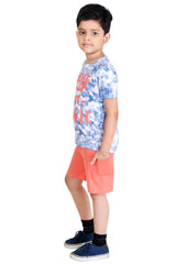 Clothe Funn Boys Magic Printed Half Sleeve T-Shirt & Shorts Set, White/Coral
Half Sleeve T-Shirt & Shorts