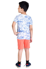 Clothe Funn Boys Magic Printed Half Sleeve T-Shirt & Shorts Set, White/Coral
Half Sleeve T-Shirt & Shorts