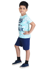Clothe Funn Boys Magic Printed Half Sleeve T-Shirt & Shorts Set, White/Navy
Half Sleeve T-Shirt & Shorts