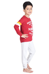 Clothe Funn Boys Marine Printed Full Sleeve T-Shirt & Pant Set, Maroon/Ecru
Full Sleeve T-Shirt & Pant