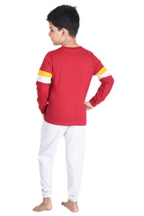Clothe Funn Boys Marine Printed Full Sleeve T-Shirt & Pant Set, Maroon/Ecru
Full Sleeve T-Shirt & Pant