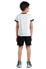Clothe Funn Boys Mischief Printed Half Sleeve T-Shirt & Shorts Set, Off-White/Black
Half Sleeve T-Shirt & Shorts