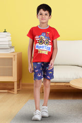 Clothe Funn Boys Half Sleeve Monster Truck Printed T-Shirt & Shorts Set, Red/Navy
Half Sleeve T-Shirt & Shorts