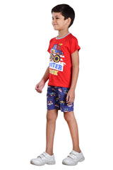 Clothe Funn Boys Half Sleeve Monster Truck Printed T-Shirt & Shorts Set, Red/Navy
Half Sleeve T-Shirt & Shorts