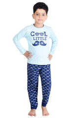 Clothe Funn Boys Mustache Printed Full Sleeve T-Shirt & Pant Set, Sky Blue/Navy
Full Sleeve T-Shirt & Pant