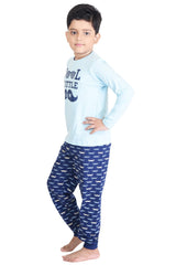 Clothe Funn Boys Mustache Printed Full Sleeve T-Shirt & Pant Set, Sky Blue/Navy
Full Sleeve T-Shirt & Pant