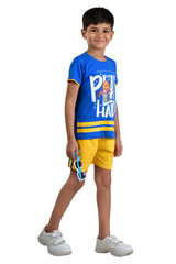 Clothe Funn Boys Net Printed Half Sleeve T-Shirt & Shorts Set, Royal/Gold
Half Sleeve T-Shirt & Shorts
