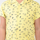 Clothe Funn Boys Cool Printed Night Suit, Yellow
Half Sleeve Shirt & Full Pant