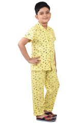 Clothe Funn Boys Cool Printed Night Suit, Yellow
Half Sleeve Shirt & Full Pant