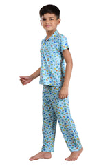 Clothe Funn Boys Paper Plane Printed Night Suit, T.Blue
Half Sleeve Shirt & Full Pant