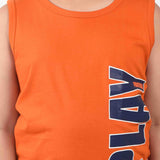 Clothe Funn Boys Play Printed Sleeveless T-Shirt & Shorts Set, Vermilion/Navy
Sleeveless T-Shirt & Shorts