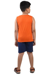 Clothe Funn Boys Play Printed Sleeveless T-Shirt & Shorts Set, Vermilion/Navy
Sleeveless T-Shirt & Shorts
