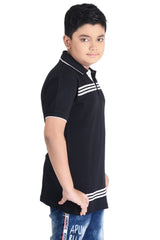 Clothe Funn Boys Striped Printed Polo T-Shirt, Black
Half Sleeve T-Shirt