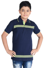 Clothe Funn Boys Striped Printed Polo T-Shirt, Navy
Half Sleeve T-Shirt