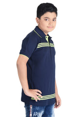 Clothe Funn Boys Striped Printed Polo T-Shirt, Navy
Half Sleeve T-Shirt