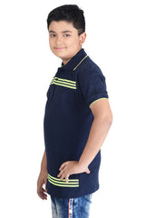 Clothe Funn Boys Striped Printed Polo T-Shirt, Navy
Half Sleeve T-Shirt
