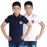 Clothe Funn Boys Embroidered Logo  Polo T-Shirt, Combo 4:- Navy & Ecru (Pack of 2)
Half Sleeve T-Shirts