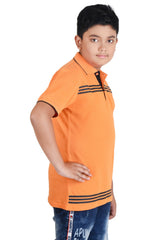 Clothe Funn Boys Striped Printed Polo T-Shirt, Orange
Half Sleeve T-Shirt