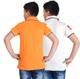 Clothe Funn Boys Embroidered Logo  Polo T-Shirt, Combo 8:- Orange & Ecru (Pack of 2)
Half Sleeve T-Shirts