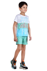 Clothe Funn Boys Printed Half Sleeve T-Shirt & Shorts Set, White/Mint
Half Sleeve T-Shirt & Shorts