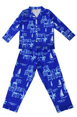 Clothe Funn Boys Full Sleeve House Printed Night Suit, Royal Blue
Full Sleeve Shirt & Full Pant