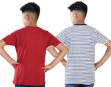 Clothe Funn Boys Stripe & Chest Printed R/N T-Shirts, Combo 3:- Red & White (Pack of 2)
Half Sleeve T-Shirts