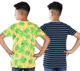 Clothe Funn Boys Stripe & Chest Printed R/N T-Shirts, Combo 5:- Yellow & Navy (Pack of 2)
Half Sleeve T-Shirts