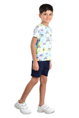 Clothe Funn Boys Rickshaw Printed Half Sleeve T-Shirt & Shorts Set, White AOP/Navy
Half Sleeve T-Shirt & Shorts