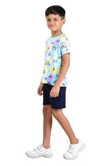 Clothe Funn Boys Rickshaw Printed Half Sleeve T-Shirt & Shorts Set, White AOP/Navy
Half Sleeve T-Shirt & Shorts