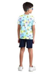 Clothe Funn Boys Rickshaw Printed Half Sleeve T-Shirt & Shorts Set, White AOP/Navy
Half Sleeve T-Shirt & Shorts