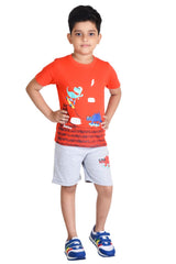 Clothe Funn Boys Roar Printed Half Sleeve T-Shirt & Shorts Set, Red/Ecru
Half Sleeve T-Shirt & Shorts