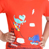 Clothe Funn Boys Roar Printed Half Sleeve T-Shirt & Shorts Set, Red/Ecru
Half Sleeve T-Shirt & Shorts