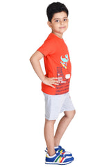 Clothe Funn Boys Roar Printed Half Sleeve T-Shirt & Shorts Set, Red/Ecru
Half Sleeve T-Shirt & Shorts