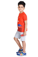 Clothe Funn Boys Roar Printed Half Sleeve T-Shirt & Shorts Set, Red/Ecru
Half Sleeve T-Shirt & Shorts