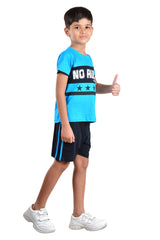 Clothe Funn Boys Rules Printed Half Sleeve T-Shirt & Shorts Set, T.Blue/Black
Half Sleeve T-Shirt & Shorts